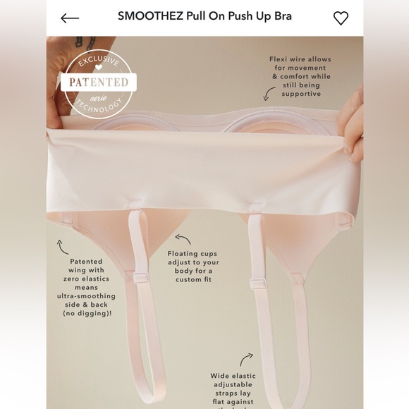AERIE Smoothez Pull On Push Up Bra - Sands - 32DD - Picture 6 of 13